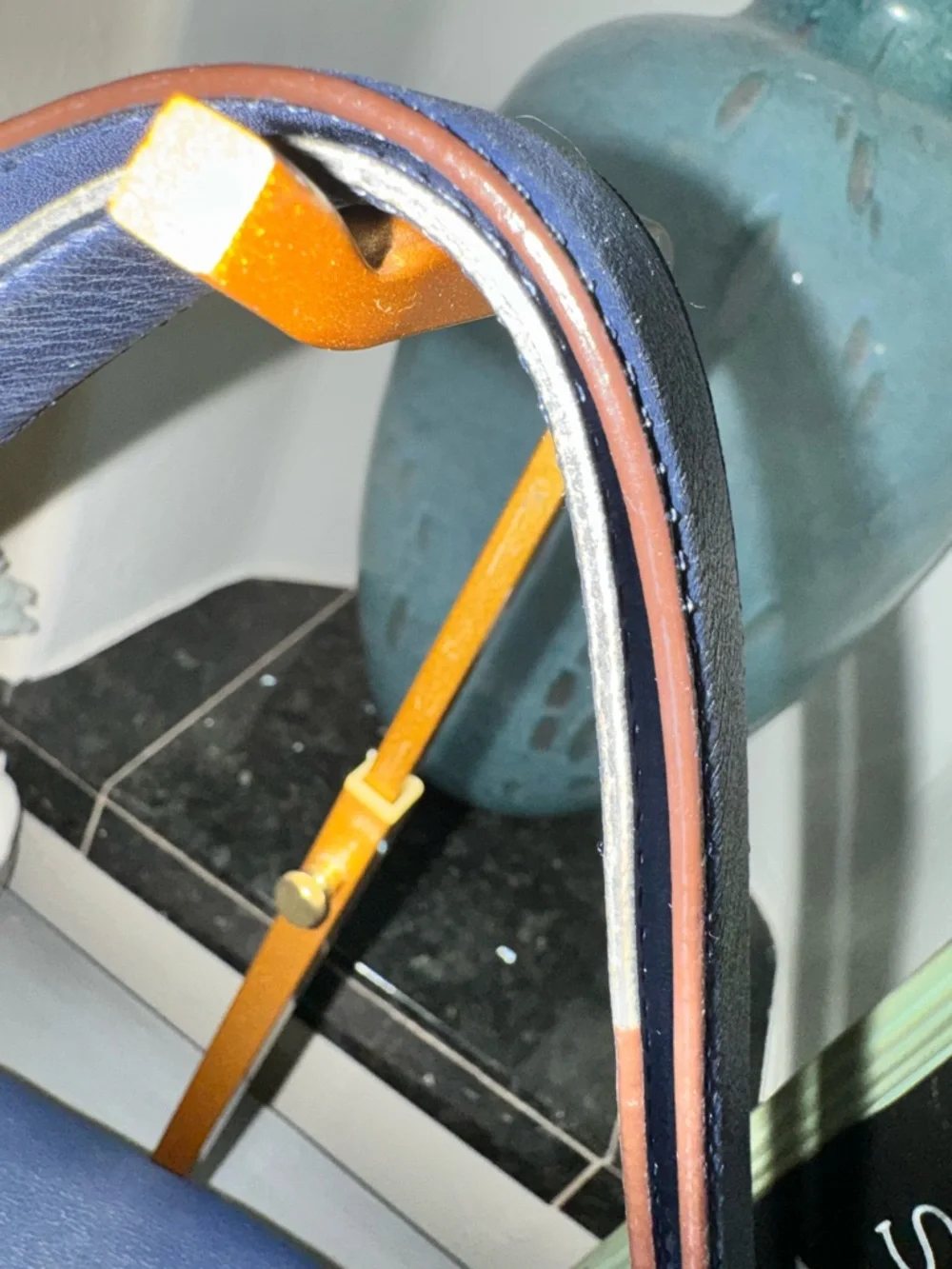 COACH Legacy 2012 Perforated
Leather Duffle Navy / Citrine #22762 & Wallet - GUC - Picture 8 of 16